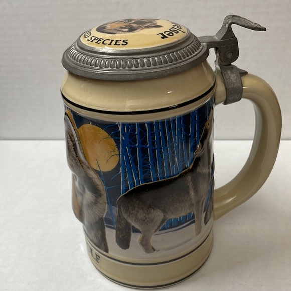 Budweiser Limited Edition Endangered Species Beer Stein - Gray Wolf - Picture 2 of 7